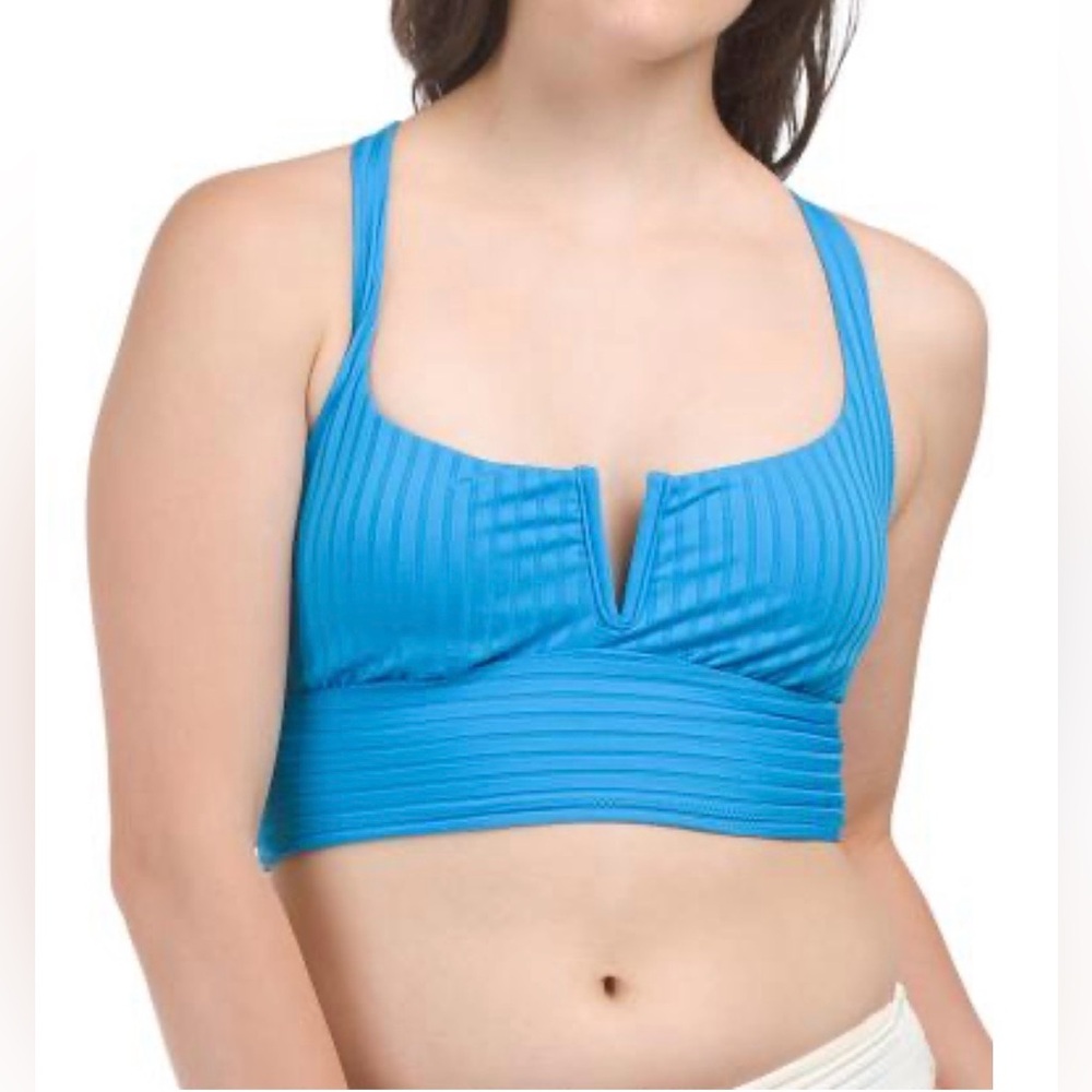 SANCTUARY Swim Rib Vwire Crop Racer Back Top